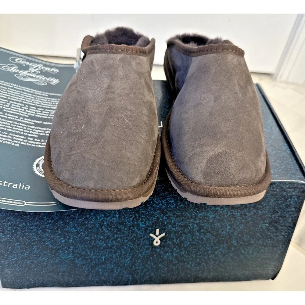 EMU MP10528 Platinum Esperence Men Size 9 Women Size 10 Sheepskin Slippers Brown
